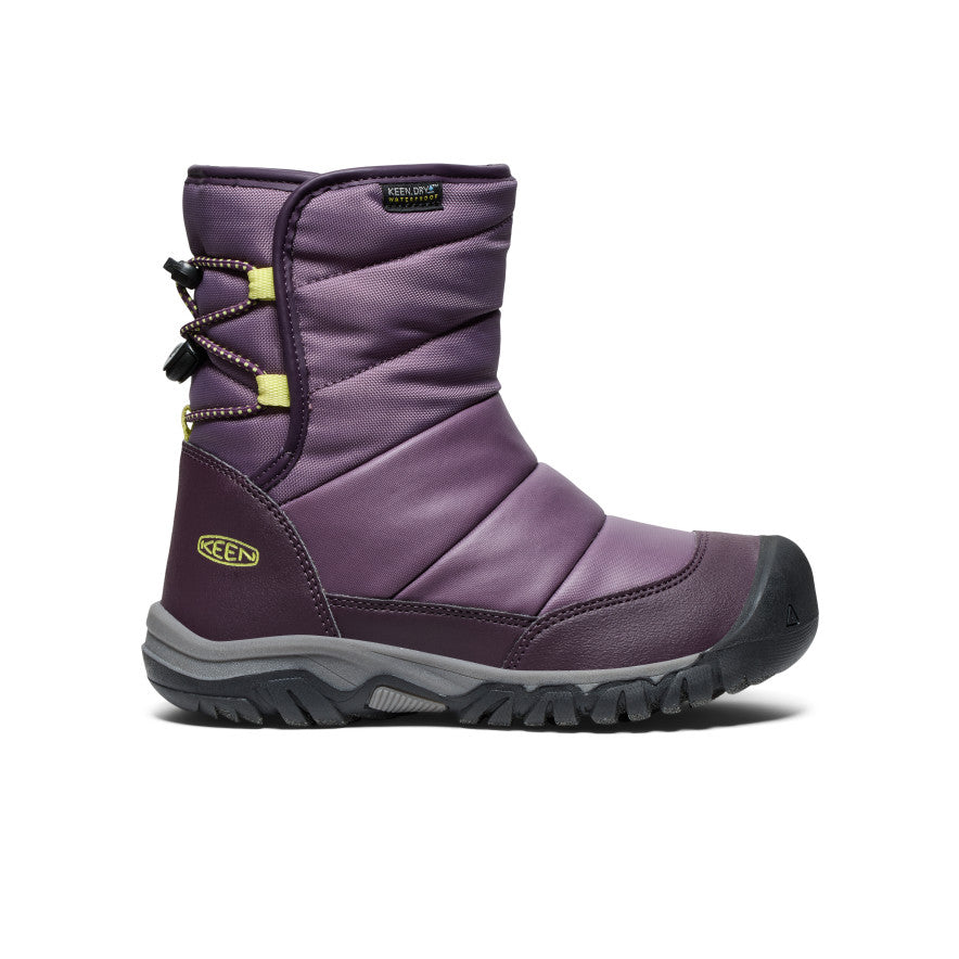 Kids' Puffrider Waterproof Winter Boot Black Plum/Daiquiri Green