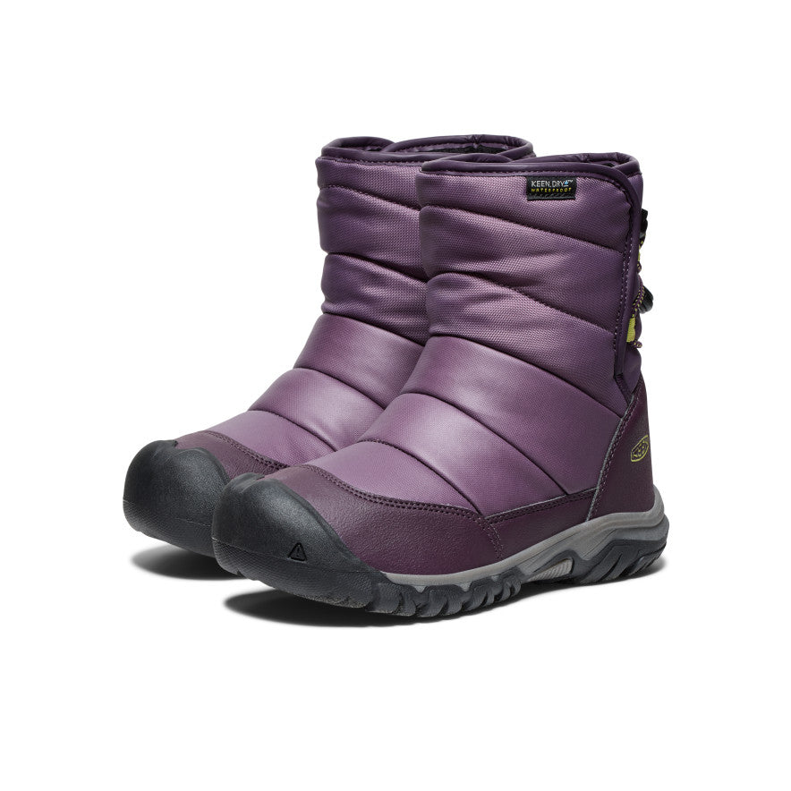 Kids' Puffrider Waterproof Winter Boot Black Plum/Daiquiri Green