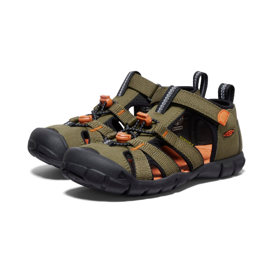 Kids' Seacamp II CNX Sandal Dark Olive/Gold Flame