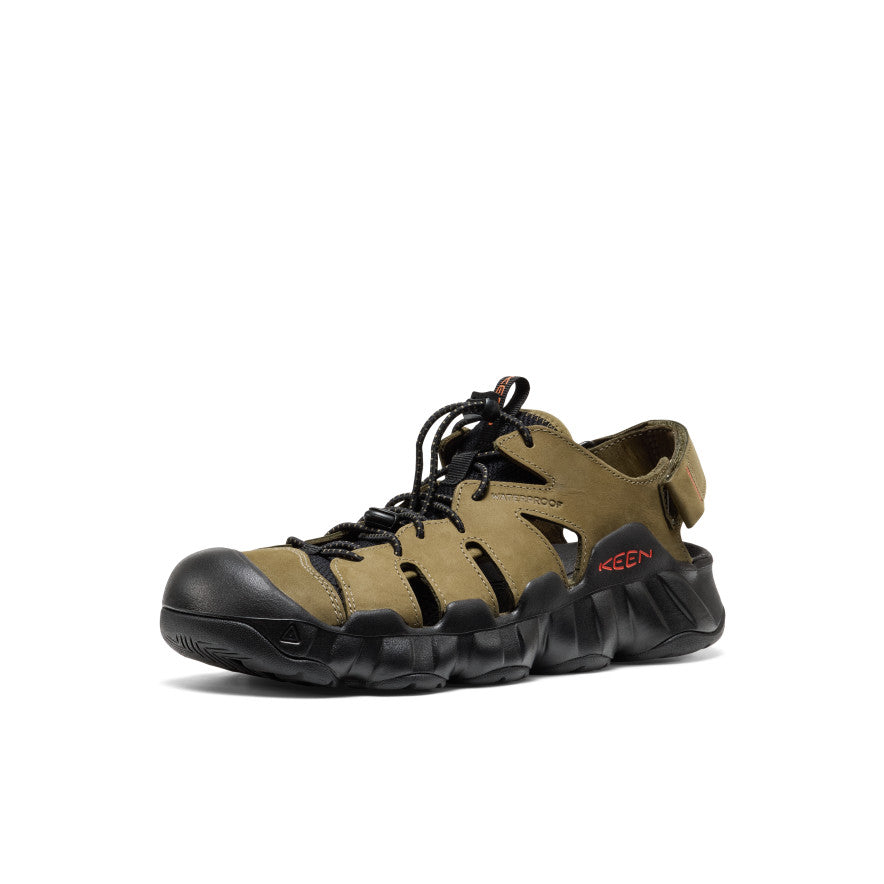 Men's Hyperport Fisherman Leather Sandal Dark Olive/Black - Image alt 3