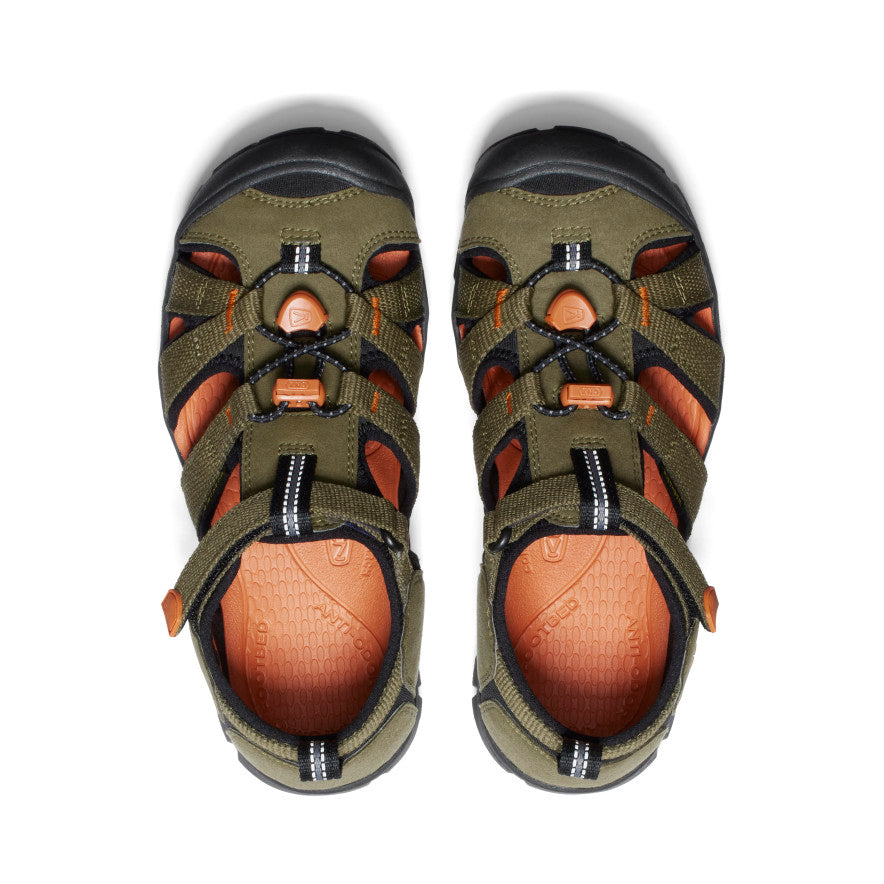 Kids' Seacamp II CNX Sandal Dark Olive/Gold Flame