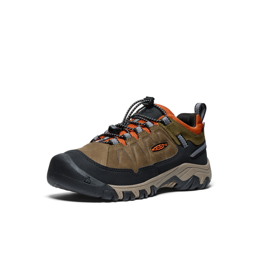 Kids' Targhee IV Waterproof Hiking Shoe Dark Olive/Gold Flame - Image alt 3