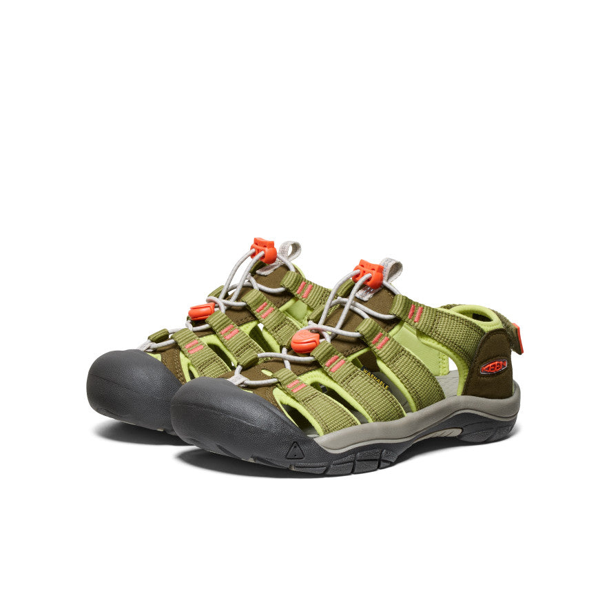 Kids' Newport Boundless Sandal Dark Olive/Scarlet Ibis
