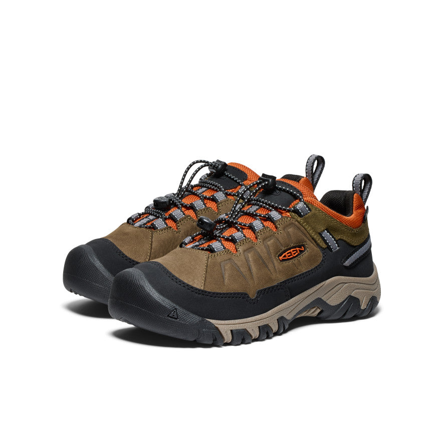 Kids' Targhee IV Waterproof Hiking Shoe Dark Olive/Gold Flame - Image alt 2