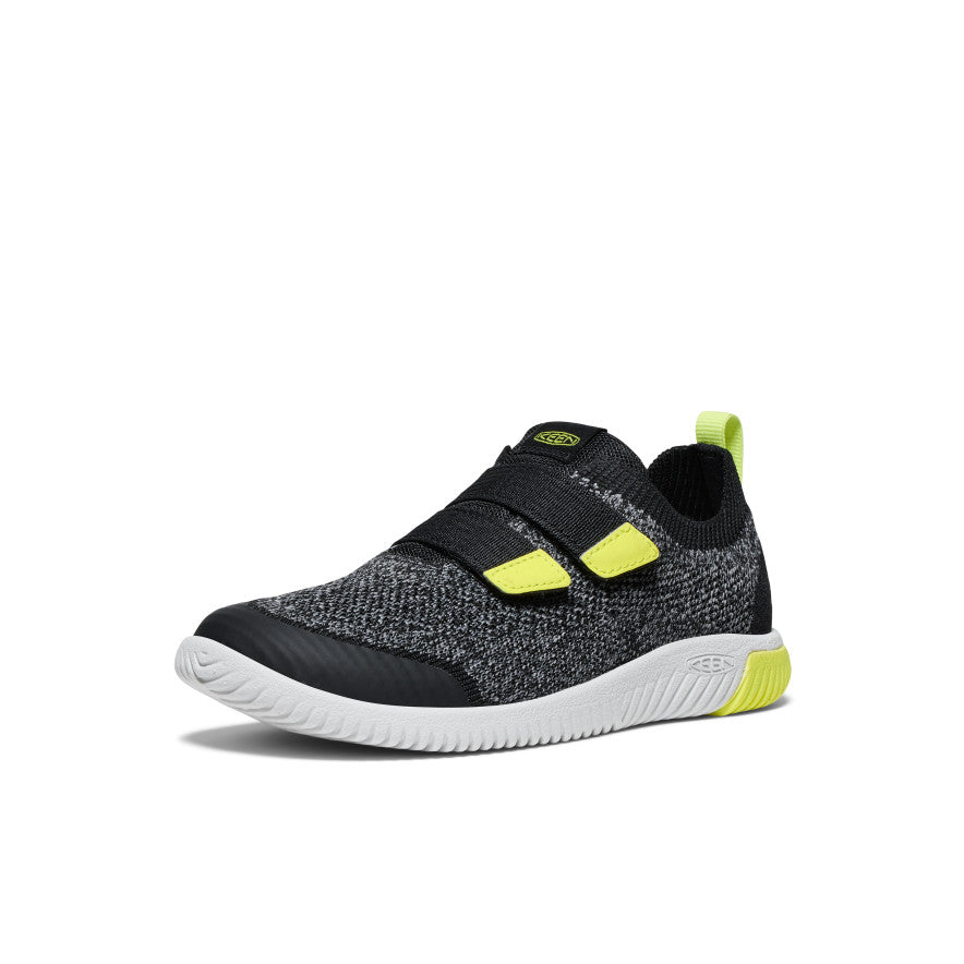 Kids' KNX Knit Double Strap Sneaker Black/Evening Primrose - Image alt 3