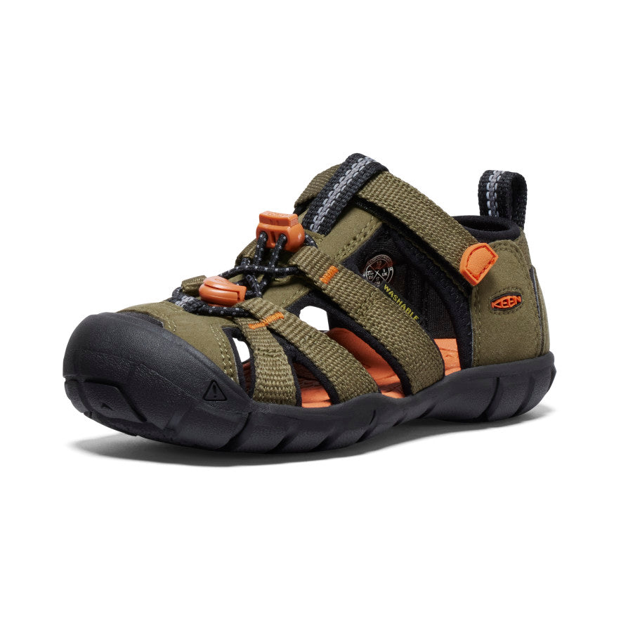 Kids' Seacamp II CNX Sandal Dark Olive/Gold Flame - Image 3